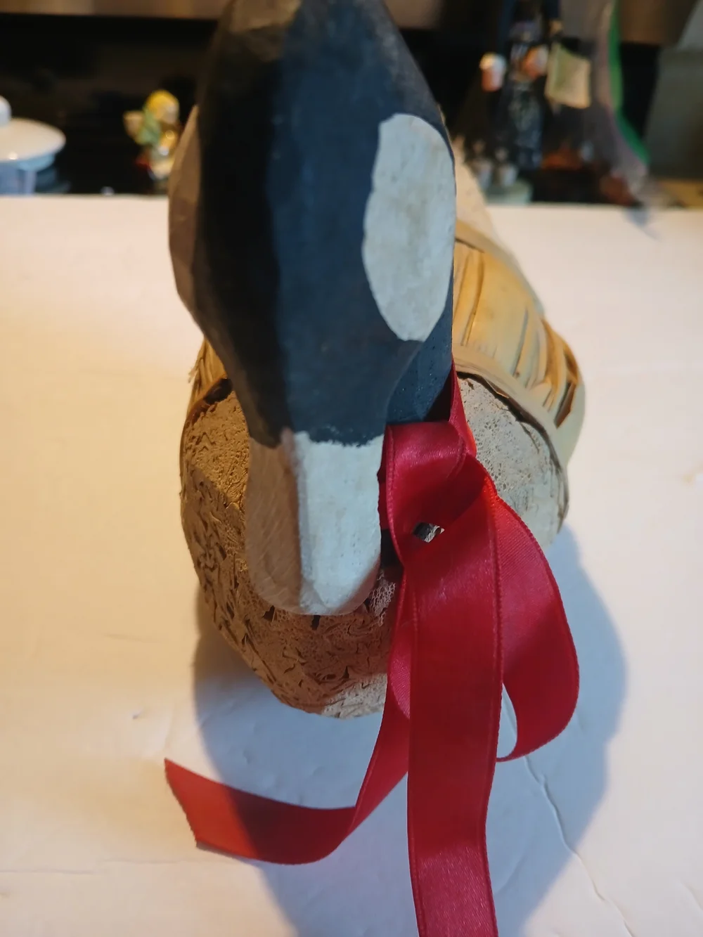 Source Unknown Rustic Woven Goose Décor in Black, Natural and Red